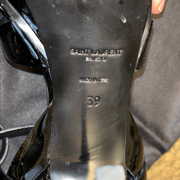 Authentic Saint Laurent YSL Black Patent Leather Tribute Heels Stiletto Pumps - Picture 9 of 16